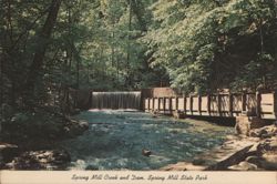 Spring Mill Creek and Dam, Spring Mill State Park Postcard