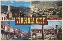 Virginia City Views: St. Mary's Church, Street, Air, Cemetery Postcard