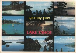 Greetings from Lake Tahoe Collage, Eagle Falls, Emerald Bay Postcard