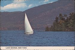 Sailing on Lake George, New York Postcard