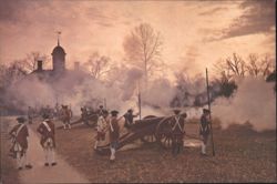 Colonial Militia Cannon Fire Reenactment, Williamsburg, VA Postcard