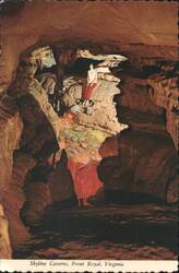 Skyline Caverns, Illuminated Waterfall, Front Royal, VA Postcard