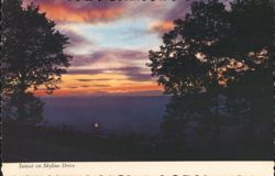 Sunset on Skyline Drive Postcard