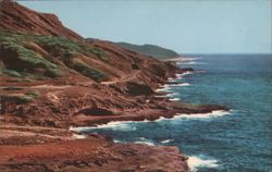 Shoreline Drive, Oahu - Dark Lava Cascades into Blue Pacific Postcard