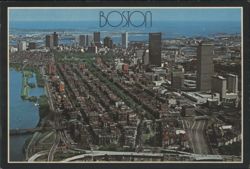 Boston Skyline Bird's Eye View, Charles River, Back Bay Postcard