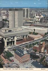 Faneuil Hall, City Hall & Government Center, Boston Postcard