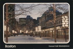 Winter at Faneuil Hall Marketplace, Boston, MA Postcard