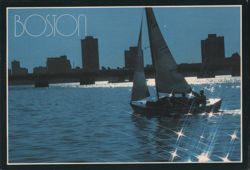 Sailing on the Charles River, Boston at Dusk Postcard