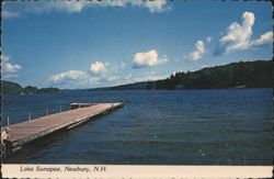 Lake Sunapee, Newbury, NH - Dock with Person Postcard