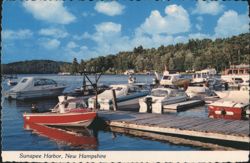 Boats in Sunapee Harbor Postcard