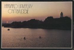 Sunset on Charles River, Harvard University, Cambridge Postcard