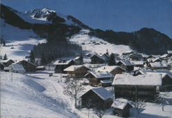 Im Fang Winter Village, Snowy Swiss Alps Postcard