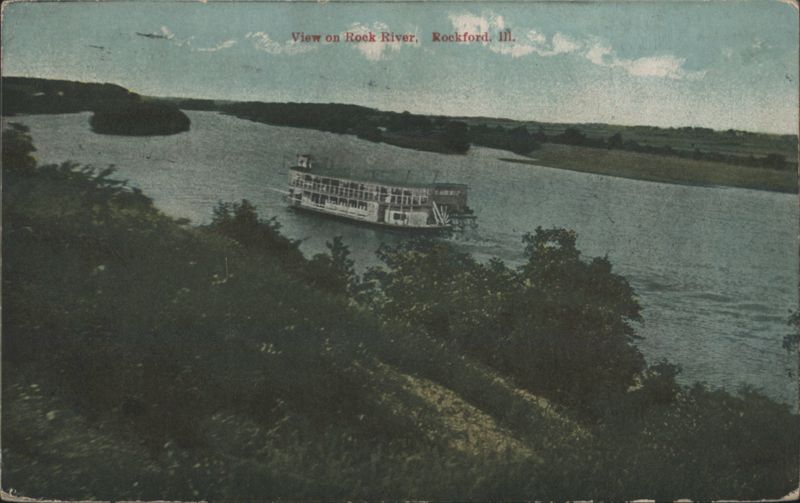 Rock River with Steamboat, Rockford Illinois