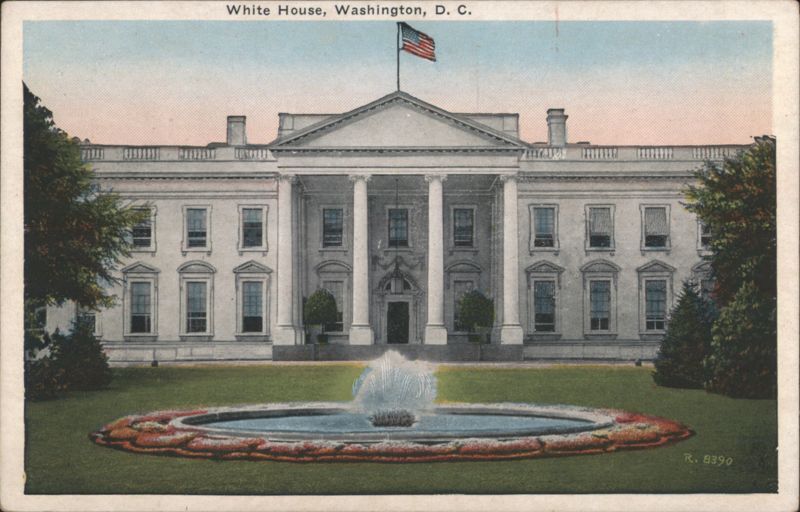 White House, Fountain, Washington, D. C. District of Columbia