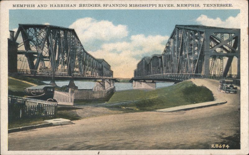 Memphis and Harrihan Bridges, Mississippi River Tennessee