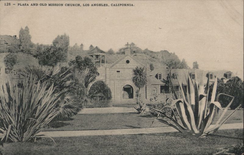 Plaza and Old Mission Church, Los Angeles California