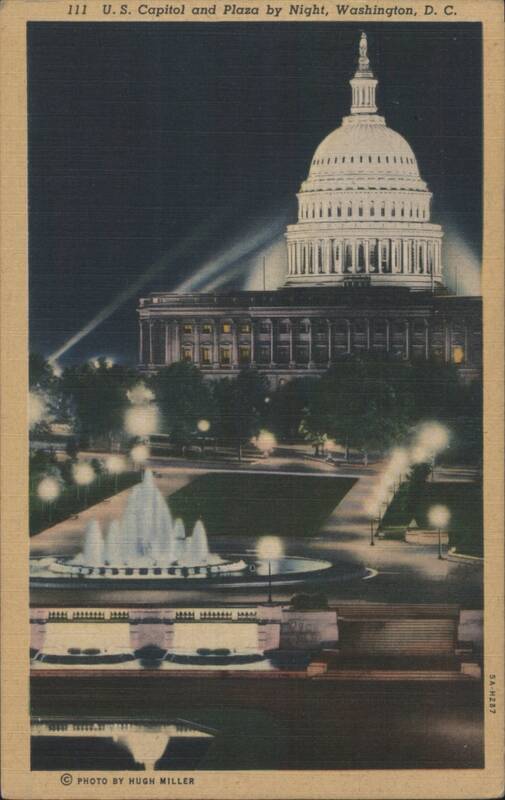 U.S. Capitol and Plaza by Night, Washington, D.C. District of Columbia