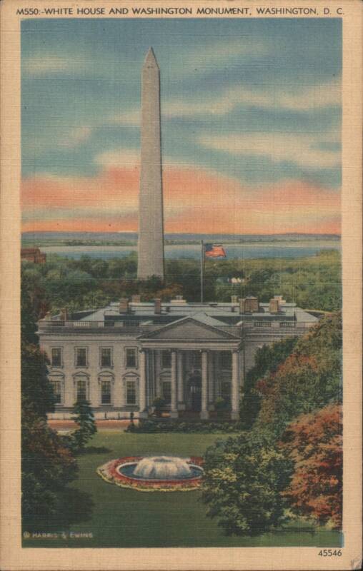 White House and Washington Monument, Washington, D.C. District of Columbia