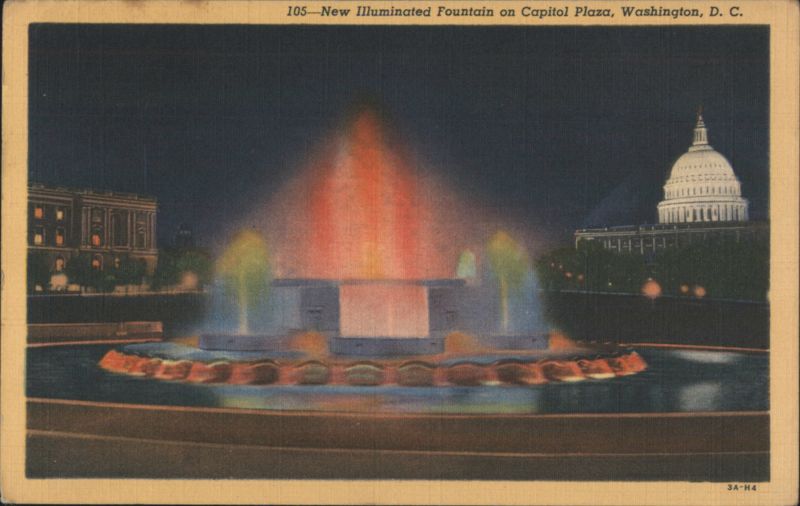 New Illuminated Fountain on Capitol Plaza Washington District of Columbia