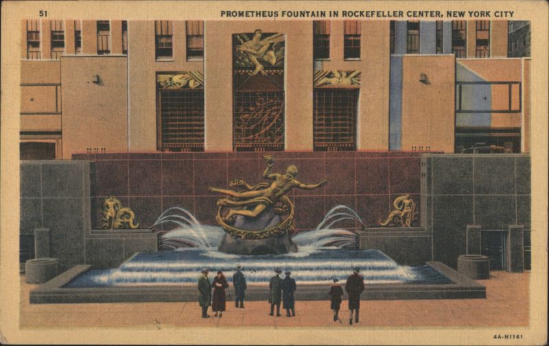 Prometheus Fountain in Rockefeller Center, New York City
