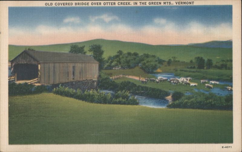 Old Covered Bridge over Otter Creek, Green Mountains Vermont