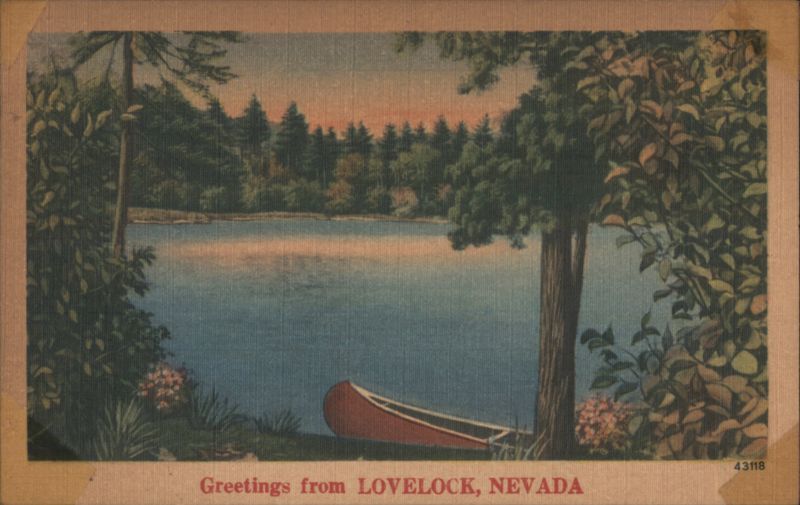 Lake Scene with Canoe, Lovelock, Nevada