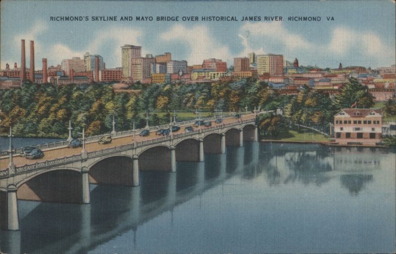Richmond's Skyline & Mayo Bridge over James River Virginia