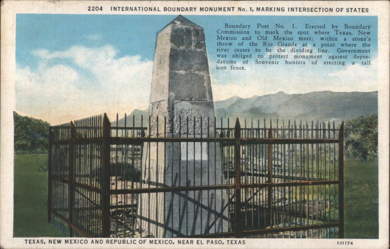 International Boundary Monument No. 1, El Paso, TX Texas Mexico