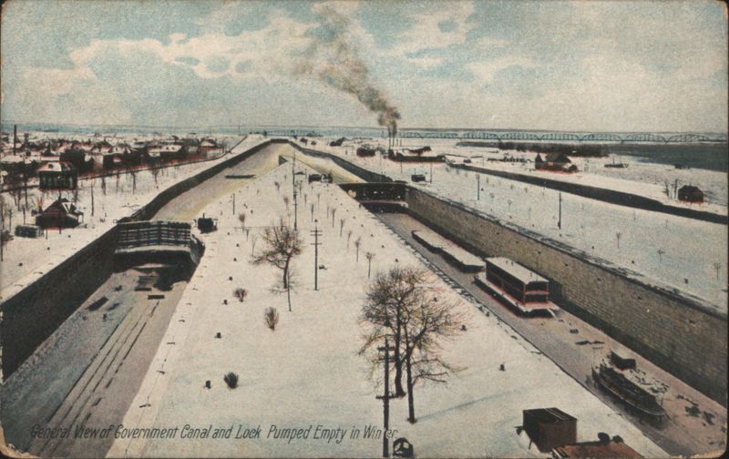 Government Canal and Lock Pumped Empty in Winter