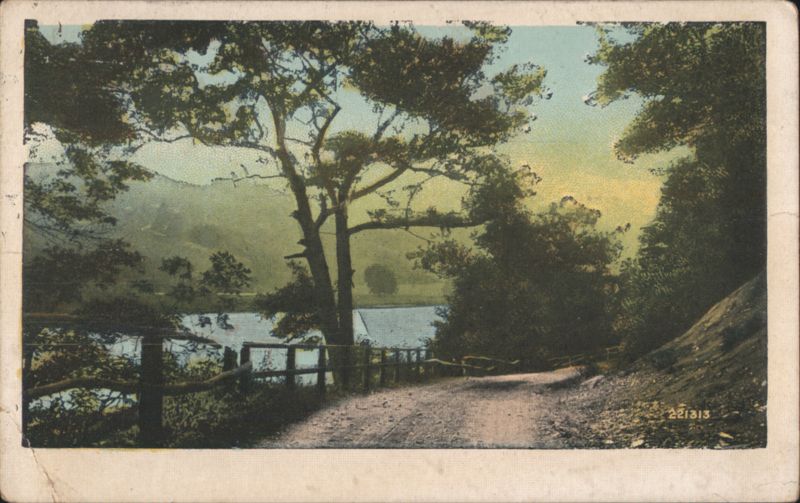 Scenic Country Road Along River with Wooden Fence West Friendship Maryland