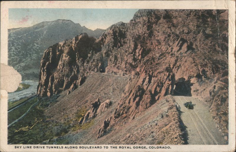 Sky Line Drive Tunnels Along Boulevard to Royal Gorge Colorado