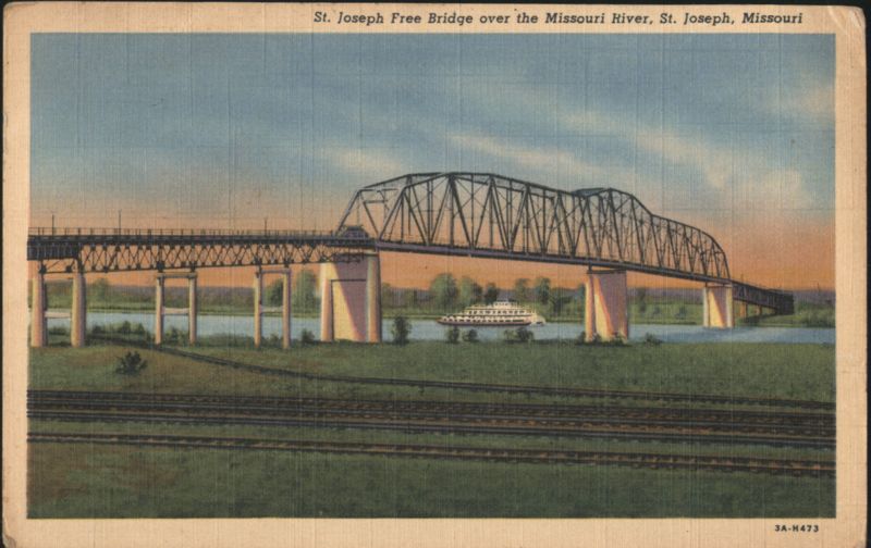 St. Joseph Free Bridge over Missouri River, US Highway 36