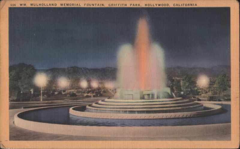 Wm. Mulholland Memorial Fountain, Griffith Park Hollywood California