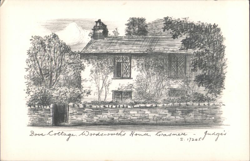 Dove Cottage, Wordsworth's House, Grasmere Pencil Sketch United Kingdom