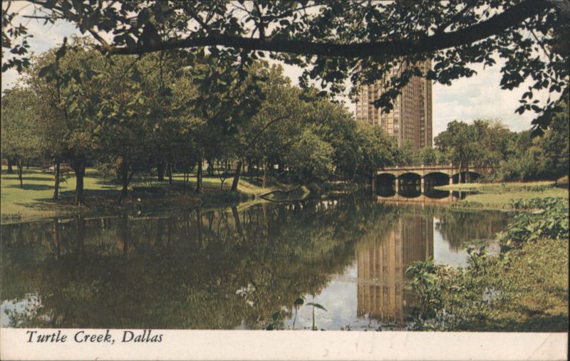 Turtle Creek, Dallas with Skyline Reflection Texas