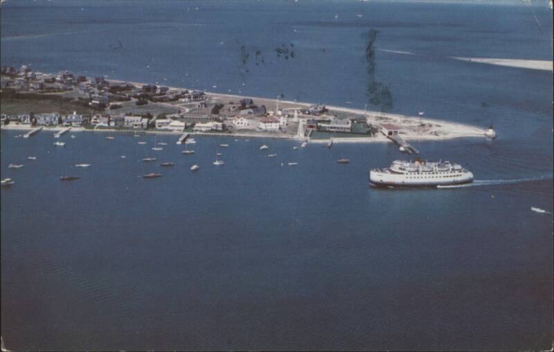 Air View of Steamer Rounding Brant Point, Nantucket Massachusetts