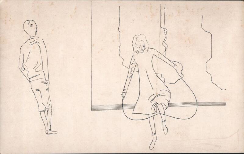 Ben Shahn: Girl Jumping Rope, 1943 Pen and Ink Drawing