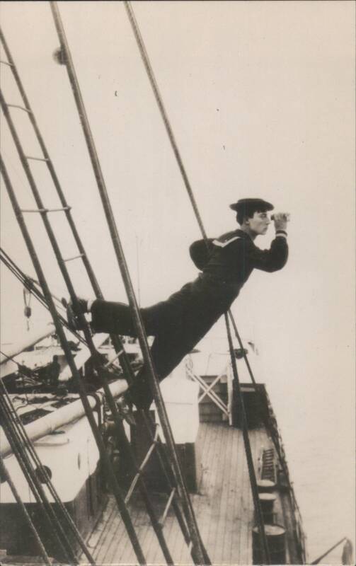 Buster Keaton on Ship Looking Through Binoculars Actors