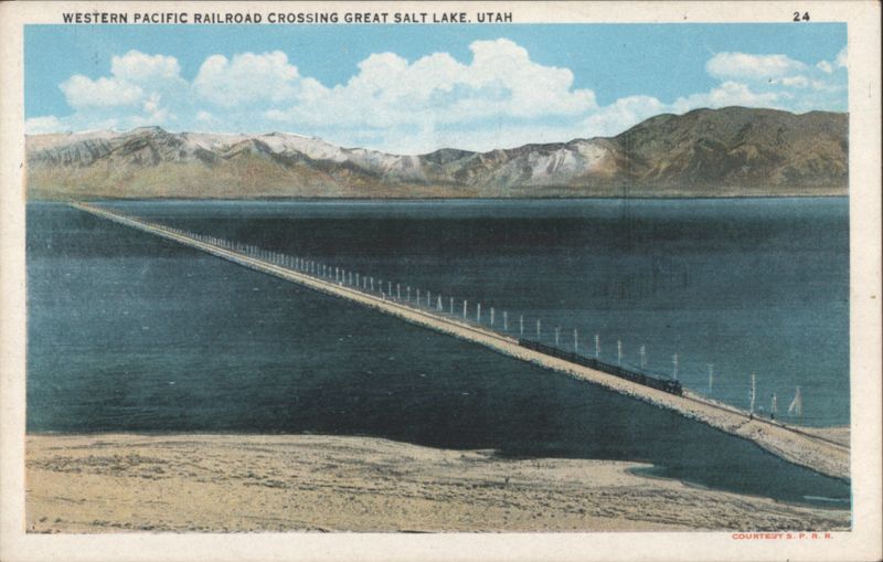 Western Pacific Railroad Crossing Great Salt Lake Utah