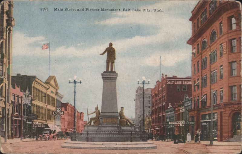 Main Street and Pioneer Monument, Salt Lake City Utah