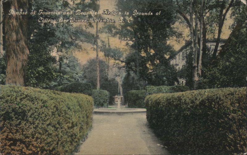 Fountain & Hedges, College for Women Grounds, Columbia, SC South Carolina