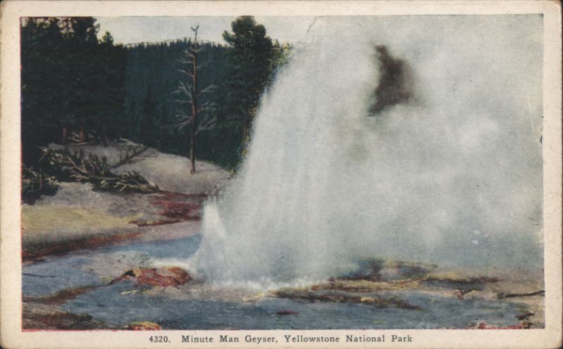 Minute Man Geyser Eruption, Yellowstone National Park Wyoming