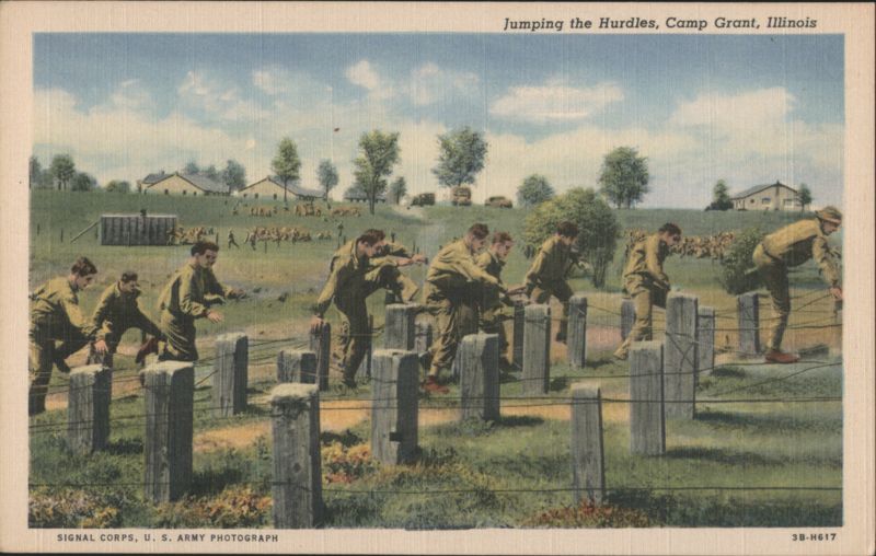 Jumping the Hurdles, Camp Grant, Illinois Signal Corps, U. S. Army