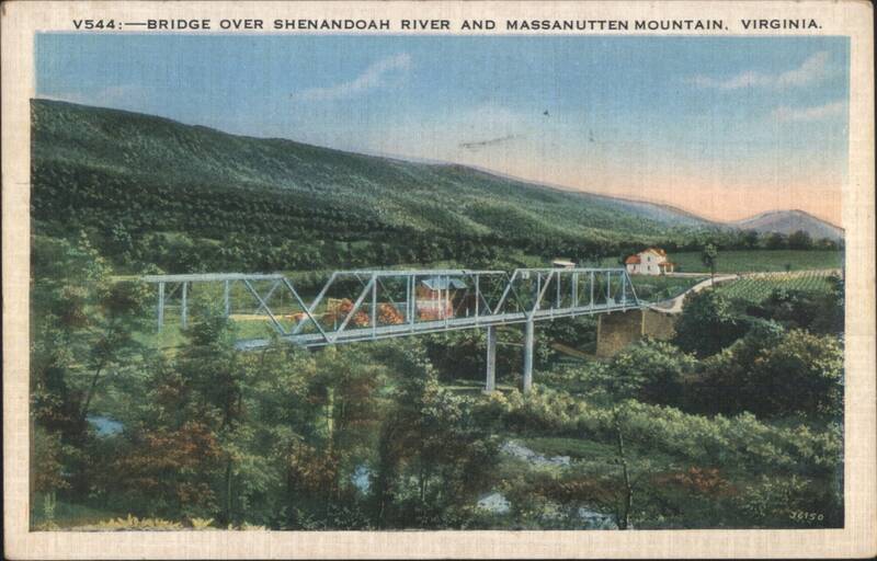 Bridge over Shenandoah River and Massanutten Mountain Virginia