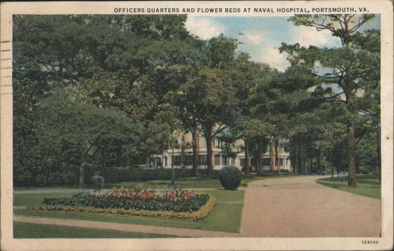 Officers Quarters and Flower Beds at Naval Hospital Portsmouth Virginia