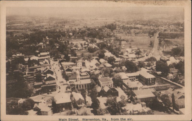 Main Street, Warrenton, VA, from the air Virginia