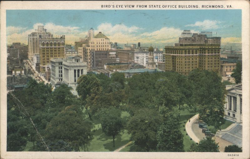 Bird's Eye View from State Office Building Richmond Virginia