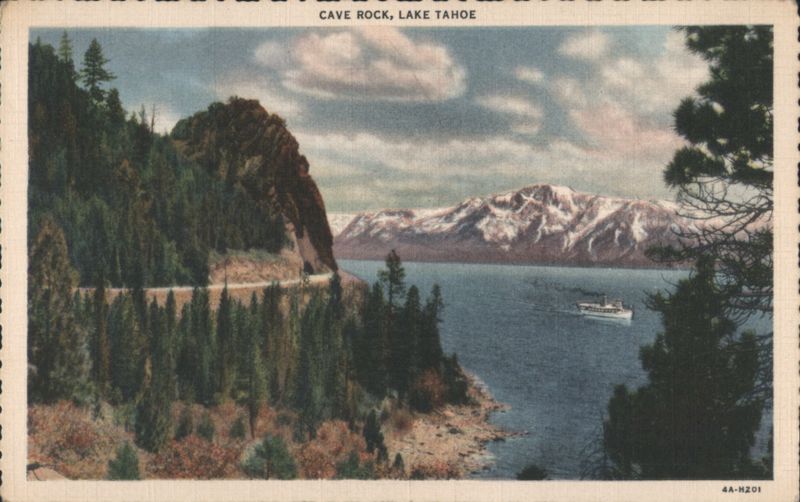 Cave Rock, Lake Tahoe Scenic Highway & Steamer California