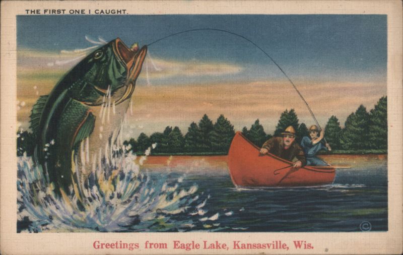 The First One I Caught, Bass Fishing, Eagle Lake, WI Kansasville Wisconsin