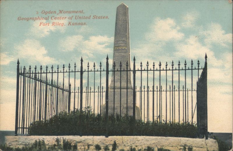 Ogden Monument, Geographical Center of US, Fort Riley, KS Junction City Kansas